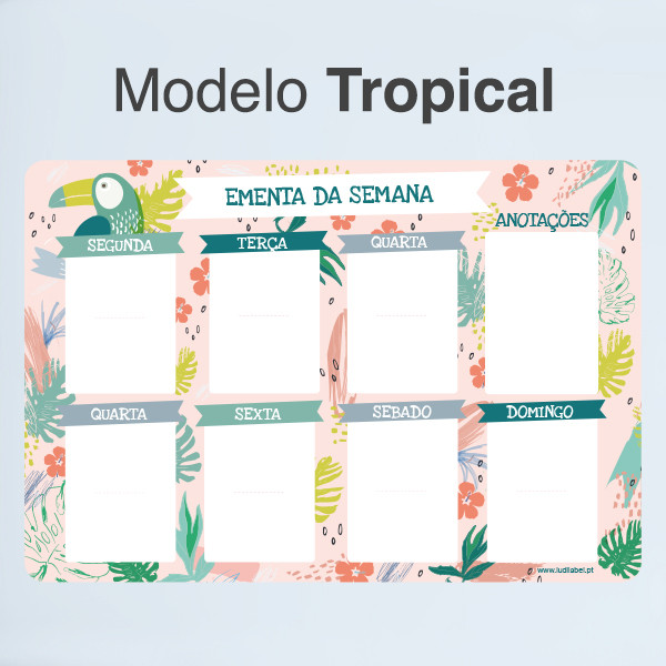 Planificador Semanal de Menu - Tropical