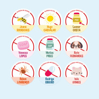 Etiquetas autocolantes para objetos Redondas "Alergias, Condiciones Médicas y Dietas"
