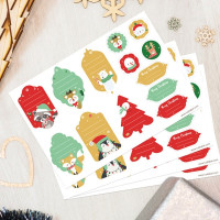 Etiquetas de presentes de Natal - Animais Verdes e Vermelhos