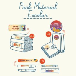 Pack Material Escolar-Produtos 0,00 € Ludilabel Raposa, Crocodilo, Leão, Panda, Gato, Aves, Sereia, Princesa, Insectos, Unicórnio, Espaço, Coelho, Lontra, Ninja, Jogos de vídeo, Robôs, Desporto, Dinossauros, Piratas, Flores, Motivos 1